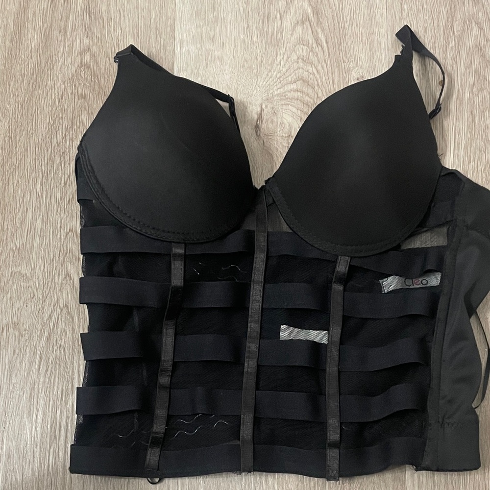 Black Strappy Bustier Top